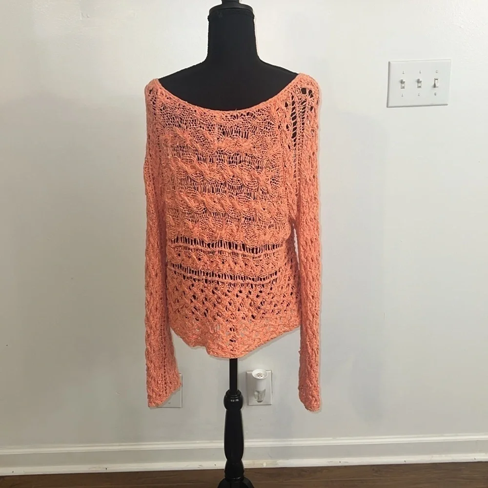 Free People Crashing Waves Cotton Pullover, sz Medium